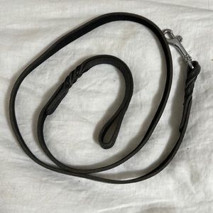 Black Soft Leather leash 4 foot 1/2 wide Silver Hardware